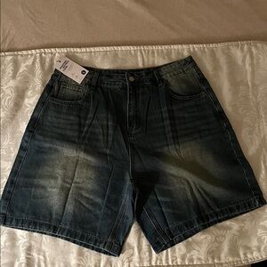 NWT Emmiol High Waisted Denim Shorts - Medium Wash - Size L - Y2K Style